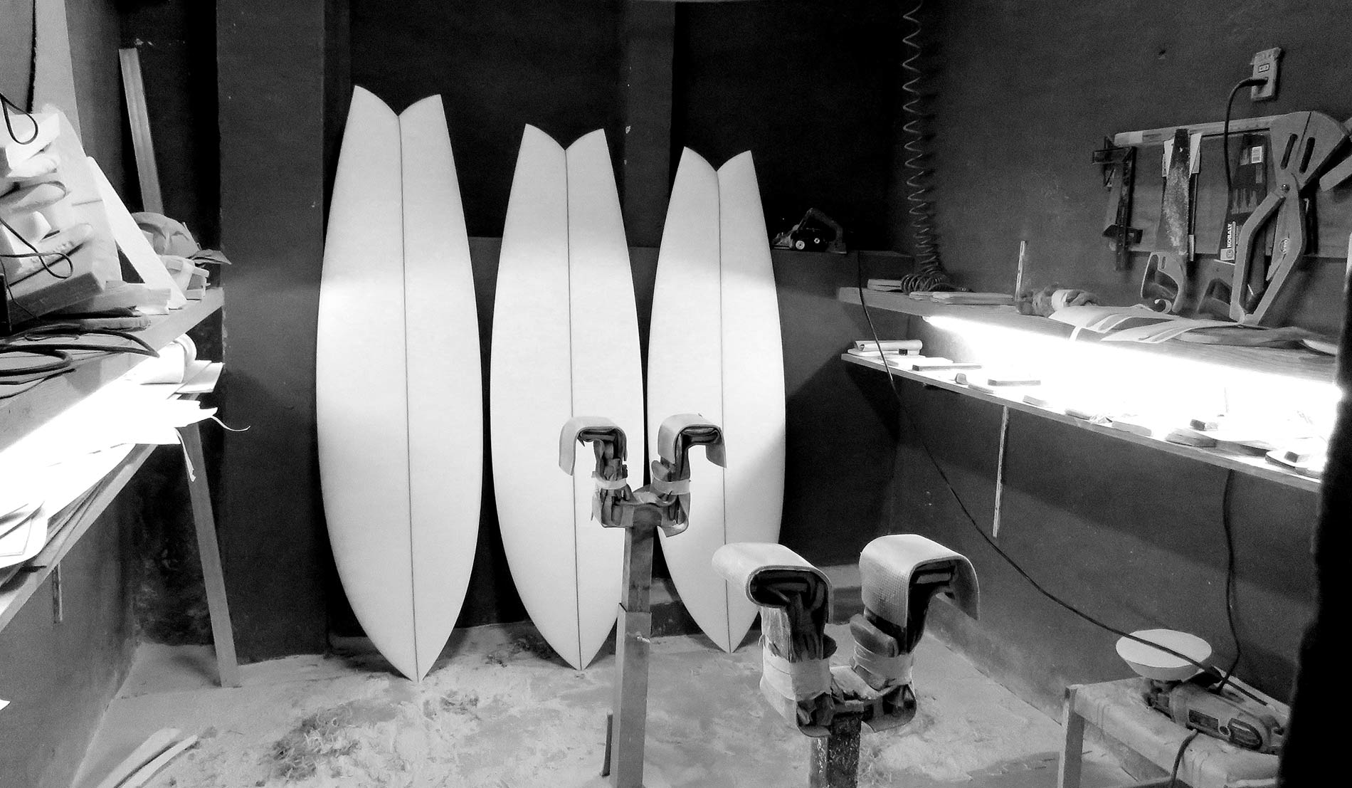 Super Fish Silver Surf Boards - shaping room - brazil